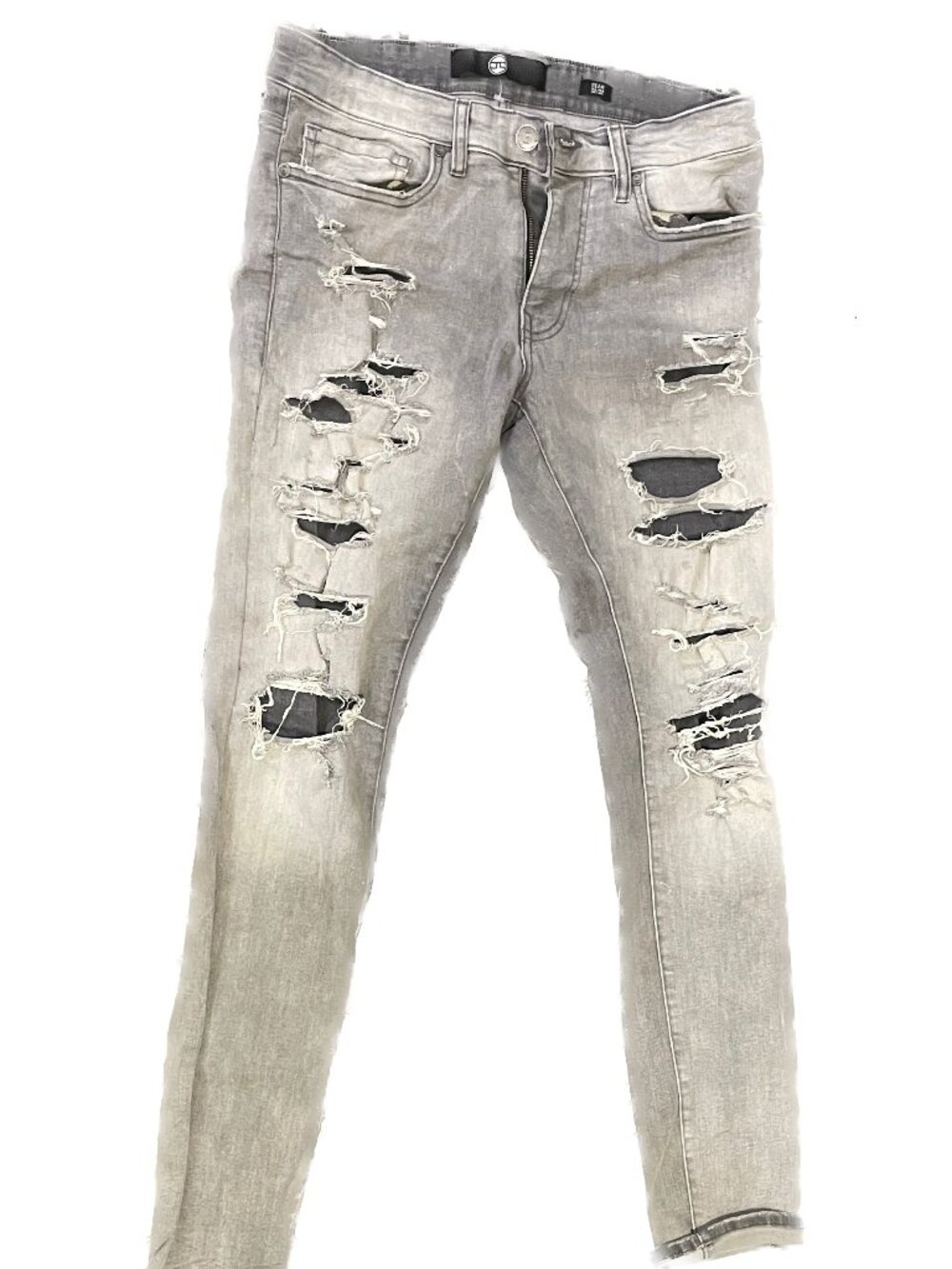 Jordan Craig Sean Distressed Slim Tapered Grey Jeans 32x32